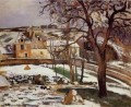 die Wirkung von Schnee auf l Einsiedelei pontoise 1875 Camille Pissarro Szenerie